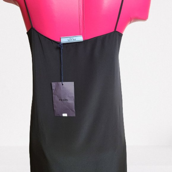 Elegant Prada Crepe Top Soft Silk Slip Dress - Size: 42 - Picture 7 of 12